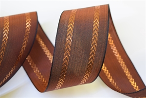 Band 20m/ 40mm, Lurexstreifen, ocker/kupfer Band 20m/ 40mm, Lurexstreifen, ocker/kupfer