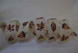 Band 15m/ 15mm, Herbst - mit Blatt, natur Band 15m/ 15mm, Herbst - mit Blatt, natur