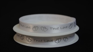 Band 20m/ 10mm, True Love 3D, weiss/silber Band 20m/ 10mm, True Love 3D, weiss/silber