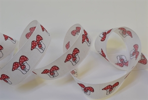 Band 25m/ 25mm, Natur Pilze, weiss Band 25m/ 25mm, Natur Pilze, weiss