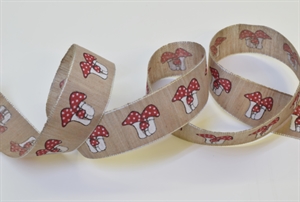 Band 25m/ 25mm, Natur Pilze, natur Band 25m/ 25mm, Natur Pilze, natur