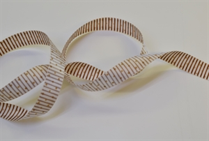 Band 20m/ 15mm, doppelseitig-Streifen/ Punkte, natur Band 20m/ 15mm, doppelseitig-Streifen/ Punkte, natur