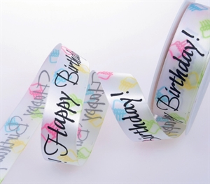 Band 20m/ 25mm, Happy, bunt Band 20m/ 25mm, Happy, bunt