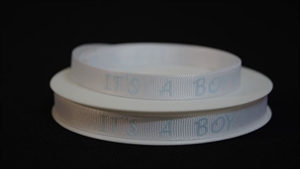 Band 20m/ 10mm, its a Boy, weiss/blau Band 20m/ 10mm, its a Boy, weiss/blau