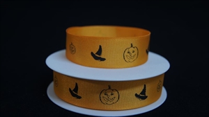 Band 20m/ 25mm, Hut & Kürbis, mandarin Band 20m/ 25mm, Hut & Kürbis, mandarin