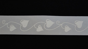 Band 20m/ 40mm, Herzgirlande, weiss/weiss Band 20m/ 40mm, Herzgirlande, weiss/weiss