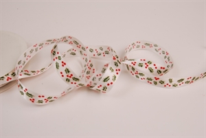 Band 25m/ 25mm, Stechpalmenzweig, weiss Band 25m/ 25mm, Stechpalmenzweig, weiss