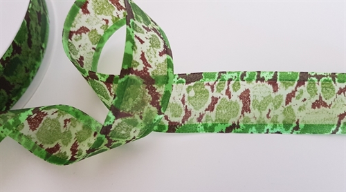 Band 25m/ 25mm, Organza bedruckt, grün Band 25m/ 25mm, Organza bedruckt, grün