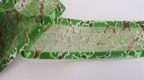 Band 25m/ 40mm, Organza bedruckt, grün Band 25m/ 40mm, Organza bedruckt, grün