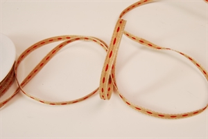 Band 20m/ 06mm, Leinen natur, rot Band 20m/ 06mm, Leinen natur, rot