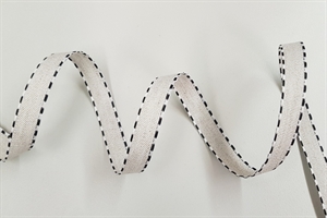 Band 25m/ 15mm, Leinen mit Würfelkante, grau-schwarz Band 25m/ 15mm, Leinen mit Würfelkante, grau-schwarz