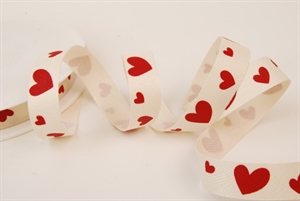 Band 20m/ 15mm, Herz, rot Band 20m/ 15mm, Herz, rot