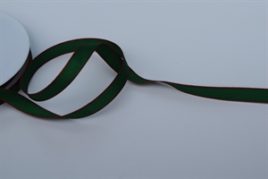 Band 20m/ 10mm, Uni mit roter Kante, dunkelgrün Band 20m/ 10mm, Uni mit roter Kante, dunkelgrün