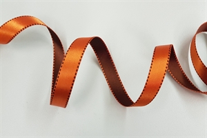 Band 25m/ 15mm, Satin-Duo Würfelkante, kupfer/braun Band 25m/ 15mm, Satin-Duo Würfelkante, kupfer/braun