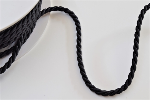 Band 25m/ 4mm, Kordel uni, schwarz Band 25m/ 4mm, Kordel uni, schwarz