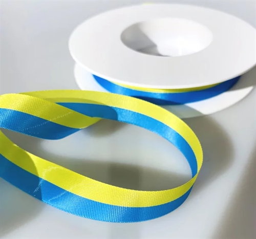 Band 50m/ 15mm, National, gelb/blau Band 50m/ 15mm, National, gelb/blau