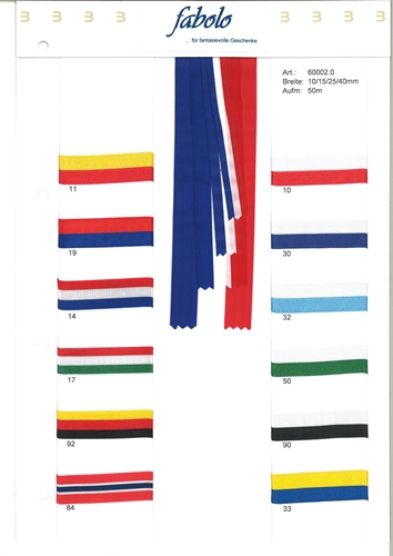 Band 50m/ 25mm, National, rot/weiss Band 50m/ 25mm, National, rot/weiss