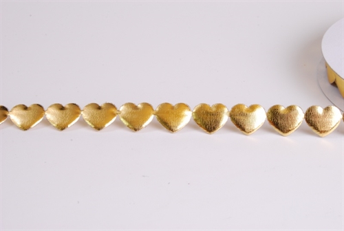 Band 10y/ 15mm, Lurex Hearts, gold Band 10y/ 15mm, Lurex Hearts, gold