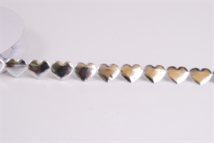 Band 10y/ 15mm, Lurex Hearts, silber Band 10y/ 15mm, Lurex Hearts, silber