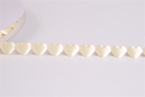 Band 10y/ 15mm, Satin Herz, ecru Band 10y/ 15mm, Satin Herz, ecru