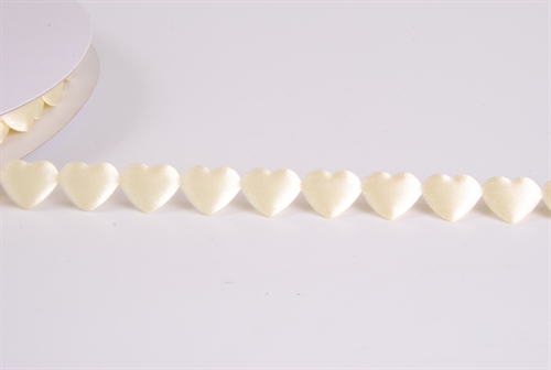 Band 10y/ 15mm, Satin Herz, ecru Band 10y/ 15mm, Satin Herz, ecru