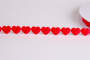 Band 10y/ 15mm, Satin Herz, rot Band 10y/ 15mm, Satin Herz, rot
