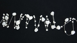 Girlande 10m/ 08mm, Herz & Perle, weiss Girlande 10m/ 08mm, Herz & Perle, weiss