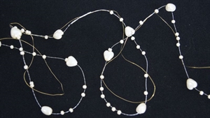 Girlande 10m/ 08mm, Herz & Perle, ecru Girlande 10m/ 08mm, Herz & Perle, ecru