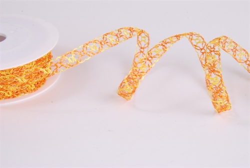 Band 20m/ 10mm, Fantasie Gitter, orange Band 20m/ 10mm, Fantasie Gitter, orange