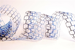 Band 15m/ 40mm, Netz, blau Band 15m/ 40mm, Netz, blau