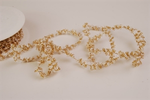 Band 15m/ 8mm, Flock, weiss/gold Band 15m/ 8mm, Flock, weiss/gold