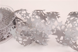 Band 20m/ 25mm, Sterne, silber Band 20m/ 25mm, Sterne, silber