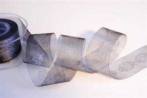 Band 10y/ 50mm, Deco mit Ornament, silber Band 10y/ 50mm, Deco mit Ornament, silber