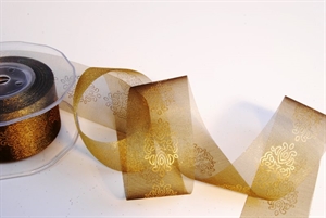 Band 10y/ 50mm, Deco mit Ornament, gold Band 10y/ 50mm, Deco mit Ornament, gold