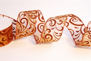 Band 10y/ 50mm, Deco mit Ornament, kupfer Band 10y/ 50mm, Deco mit Ornament, kupfer