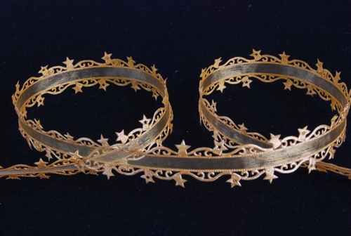 Band 20m/ 23mm, Sternen an Organza, gold Band 20m/ 23mm, Sternen an Organza, gold