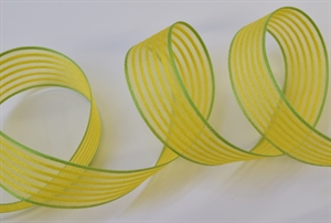 Band 20m/ 25mm, Streifen mit Kante, gelb/grün Band 20m/ 25mm, Streifen mit Kante, gelb/grün