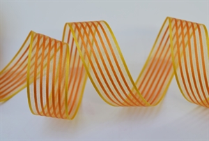 Band 20m/ 25mm, Streifen mit Kante, orange/gelb Band 20m/ 25mm, Streifen mit Kante, orange/gelb