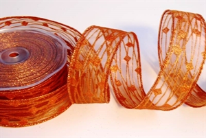 Band 25m/ 38mm, Glitterdruck, kupfer Band 25m/ 38mm, Glitterdruck, kupfer