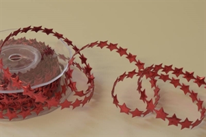 Band 10y/ 10mm, Puffinsterne, rot Band 10y/ 10mm, Puffinsterne, rot