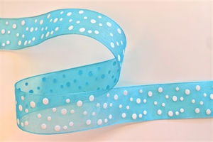 Band 20m/ 25mm, Punkte, blau Band 20m/ 25mm, Punkte, blau