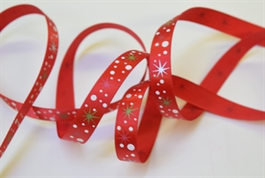 Band 25m/ 10mm, Sterne, rot Band 25m/ 10mm, Sterne, rot