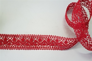Band 20m/ 22mm, Häkel-Spitzenborte, rot Band 20m/ 22mm, Häkel-Spitzenborte, rot