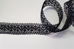 Band 20m/ 22mm, Häkel-Spitzenborte, schwarz Band 20m/ 22mm, Häkel-Spitzenborte, schwarz