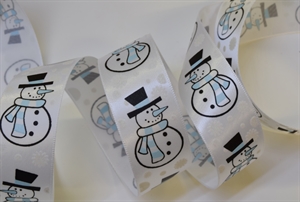 Band 20m/ 25mm, Schneemann, blau Band 20m/ 25mm, Schneemann, blau