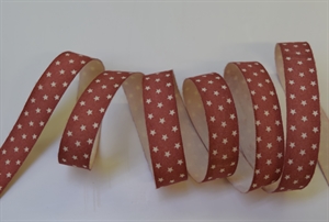 Band 20m/ 15mm, Leinen Sterne, rot Band 20m/ 15mm, Leinen Sterne, rot