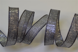 Band 20m/ 15mm, Lurex - Drahtkante, schwarz Band 20m/ 15mm, Lurex - Drahtkante, schwarz