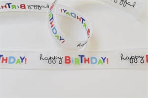 Band 20m/ 15mm, Happy Birthday, bunt Band 20m/ 15mm, Happy Birthday, bunt