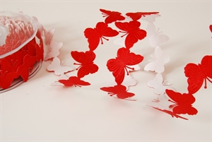 Band 10m/ 30mm, Schmetterling - klebend, rot Band 10m/ 30mm, Schmetterling - klebend, rot
