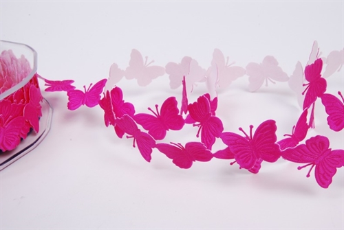 Band 10m/ 30mm, Schmetterling - klebend, fuchsia Band 10m/ 30mm, Schmetterling - klebend, fuchsia